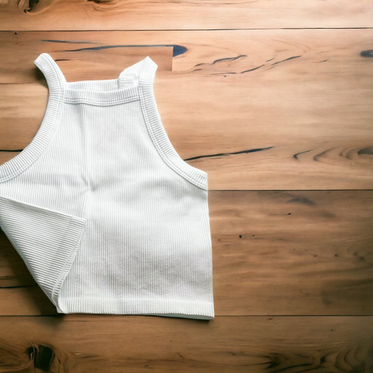 White Simplicity Crop Tank (one size)