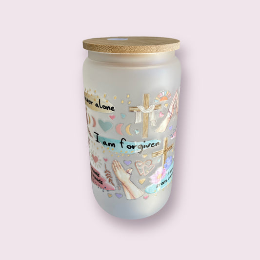 Pray Affirmations Glass Cup